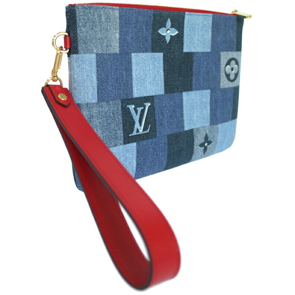 Louis Vuitton Denim Pochette Bag Monogram Clutch City